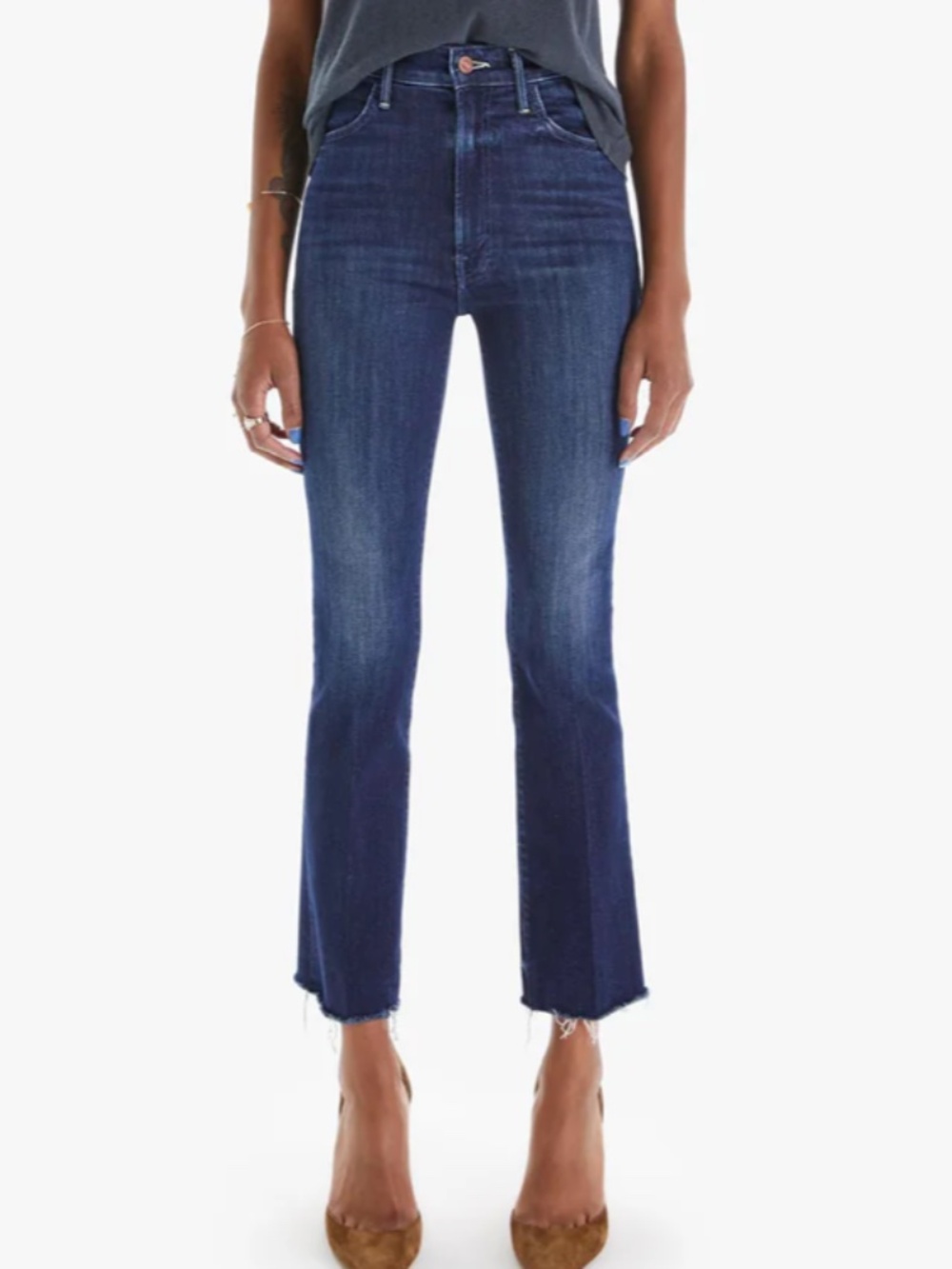 MOTHER DENIM FREEBIRD 26 HUSTLER ANKLE FRAY